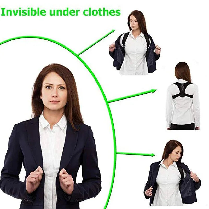 ADJUSTABLE Body Posture Corrector Belt (Back & Shoulder Support Brace) for Men & Women